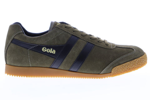 Gola Harrier Suede Mens Green Suede Low Top Lace Up Sneakers Shoes