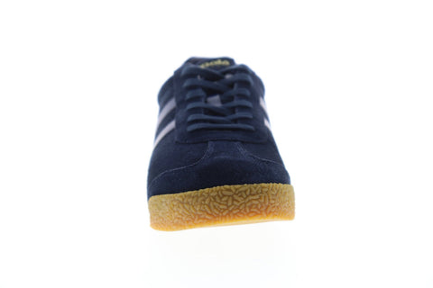 Gola Harrier Suede Mens Blue Suede Low Top Lace Up Sneakers Shoes