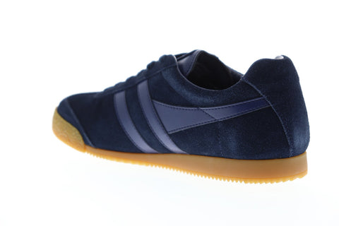 Gola Harrier Suede Mens Blue Suede Low Top Lace Up Sneakers Shoes