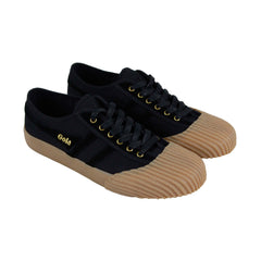 Gola Monarch Mens Black Canvas Low Top Lace Up Sneakers Shoes