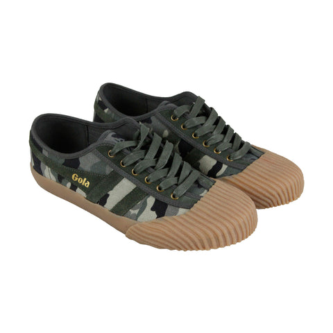 Gola Monarch CMA208 Mens Green Canvas Retro Lace Up Lifestyle Sneakers Shoes