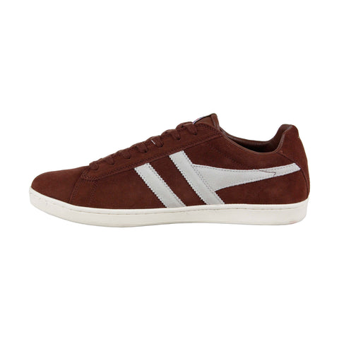 Gola Equipe CMA495 Mens Brown Suede Retro Low Top Lifestyle Sneakers Shoes