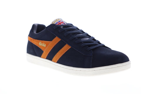 Gola Equipe Suede CMA495 Mens Blue Retro Lace Up Lifestyle Sneakers Shoes