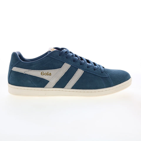 Gola Equipe Suede CMA495 Mens Blue Suede Lace Up Lifestyle Sneakers Shoes