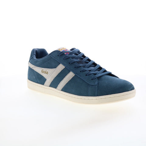 Gola Equipe Suede CMA495 Mens Blue Suede Lace Up Lifestyle Sneakers Shoes