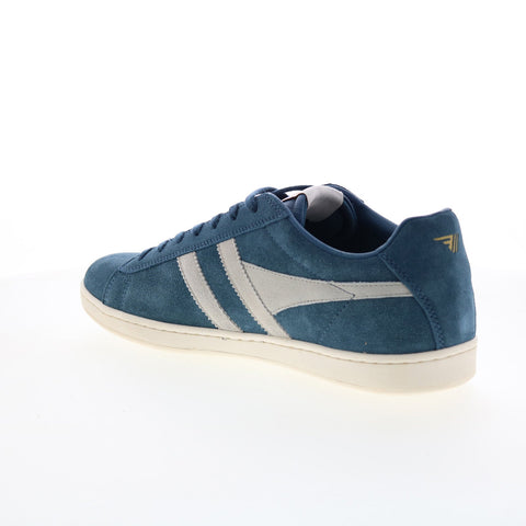 Gola Equipe Suede CMA495 Mens Blue Suede Lace Up Lifestyle Sneakers Shoes