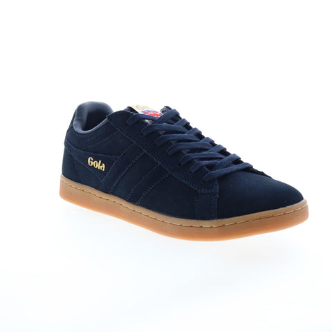 Gola Equipe Suede CMA495 Mens Blue Suede Lace Up Lifestyle Sneakers Shoes