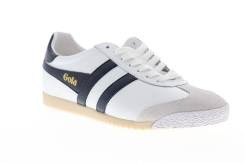 Gola Harrier 50 CMA504 Mens White Leather Retro Low Top Lifestyle Sneakers Shoes