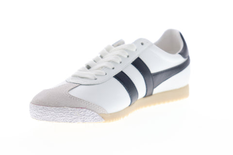 Gola Harrier 50 CMA504 Mens White Leather Retro Low Top Lifestyle Sneakers Shoes