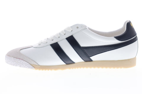 Gola Harrier 50 CMA504 Mens White Leather Retro Low Top Lifestyle Sneakers Shoes
