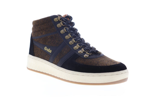 Gola Ascent High CMA521 Mens Brown Suede Mid Top Lifestyle Sneakers Shoes