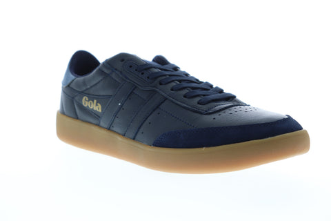 Gola Inca Leather CMA686 Mens Blue Retro Low Top Lifestyle Sneakers Shoes