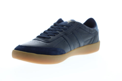 Gola Inca Leather CMA686 Mens Blue Retro Low Top Lifestyle Sneakers Shoes