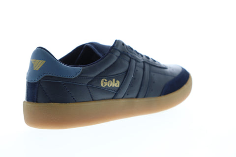 Gola Inca Leather CMA686 Mens Blue Retro Low Top Lifestyle Sneakers Shoes
