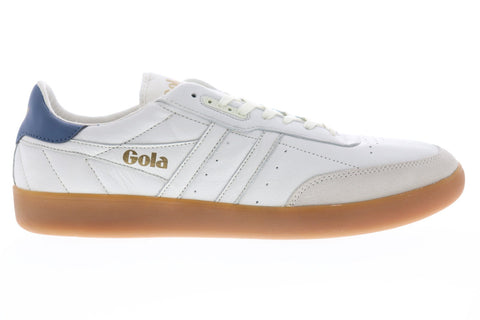 Gola Inca Leather Mens White Leather Low Top Lace Up Sneakers Shoes
