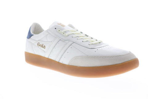 Gola Inca Leather Mens White Leather Low Top Lace Up Sneakers Shoes