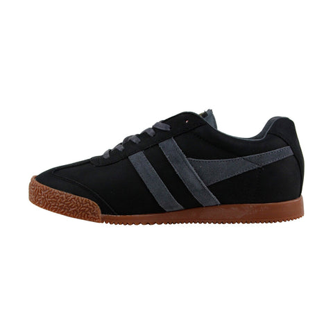 Gola Harrier2 CMA997 Mens Black Leather Casual Lace Up Low Top Sneakers Shoes