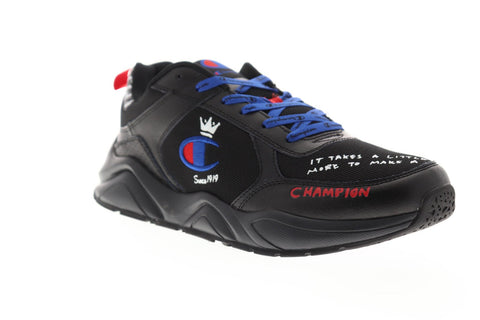 Champion 93 Eighteen King Mens Black Textile Low Top Lace Up Sneakers Shoes