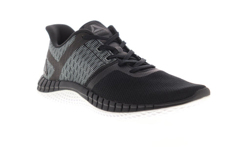 Reebok Print Run Next CN0427 Womens Black Canvas Low Top Athletic Running Shoes