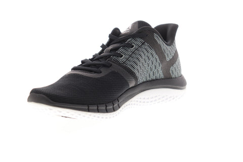 Reebok Print Run Next CN0427 Womens Black Canvas Low Top Athletic Running Shoes