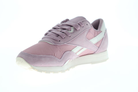 Reebok Classic Nylon CN2886 Womens Pink Suede Low Top Lifestyle Sneakers Shoes