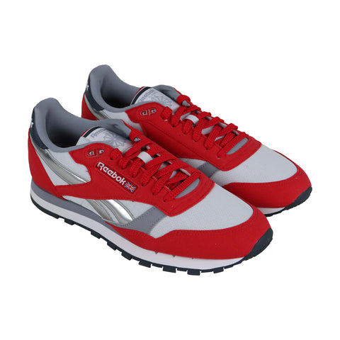 Reebok Classic Leather Mens Red Mesh & Suede Low Top Lace Up Sneakers Shoes
