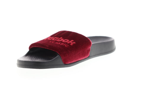 Reebok Classic Slide CN4191 Mens Burgundy Canvas Slip On Slides Sandals Shoes