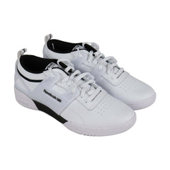 Reebok Workout Advance L Mens White Leather Low Top Lace Up Sneakers Shoes