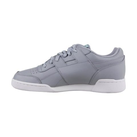 Reebok Workout Plus Mu CN5204 Mens Gray Leather Casual Low Top Sneakers Shoes