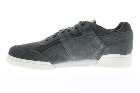 Reebok Workout Plus MU CN5482 Mens Green Suede Low Top Lifestyle Sneakers Shoes