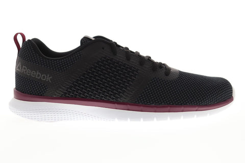 Reebok Pt Prime Runner Fc Mens Black Textile Low Top Lace Up Sneakers Shoes