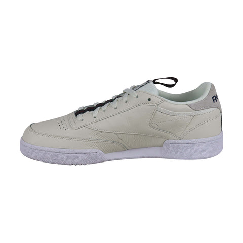 Reebok Club C 85 Mu Mens Beige Leather Low Top Lace Up Sneakers Shoes