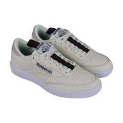 Reebok Club C 85 Mu Mens Beige Leather Low Top Lace Up Sneakers Shoes