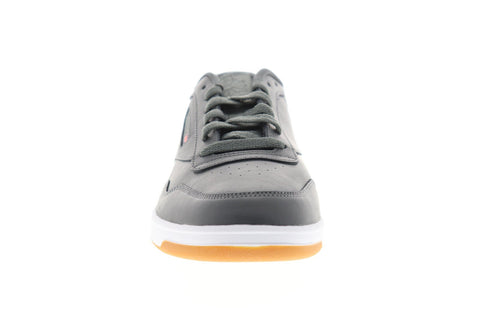 Reebok Club Memt Mens Gray Leather Low Top Lace Up Sneakers Shoes