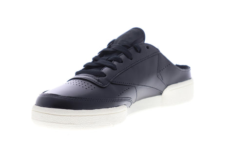 Reebok Club C 85 Mule CN7805 Womens Black Leather Lifestyle Sneakers Shoes