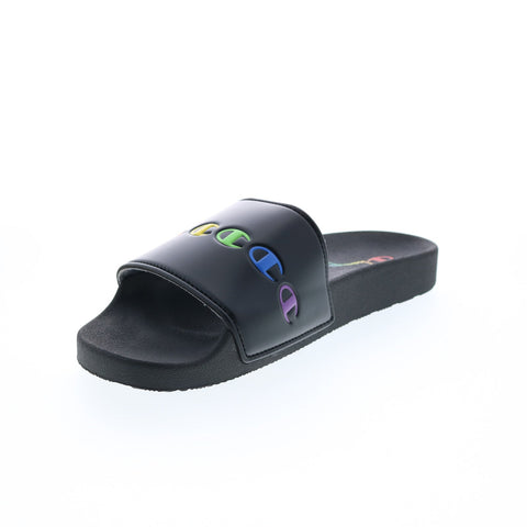 Champion IPO Rainbow C CPS10436M Mens Black Synthetic Slides Sandals Shoes