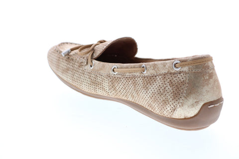 Comfortiva Margate Tie Loafer Suede CT0010603 Womens Gold Loafer Flats Shoes