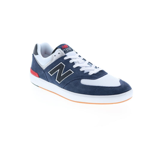 New Balance 574 Court CT574NVY Mens Blue Suede Lifestyle Sneakers Shoes