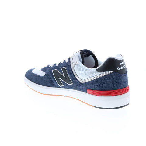 New Balance 574 Court CT574NVY Mens Blue Suede Lifestyle Sneakers Shoes