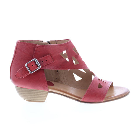 Miz Mooz Current Womens Red Leather Heeled Sandals Shoes