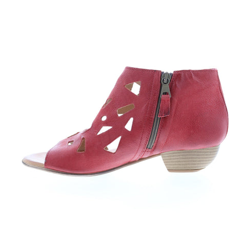 Miz Mooz Current Womens Red Leather Heeled Sandals Shoes