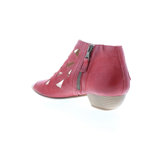 Miz Mooz Current Womens Red Leather Heeled Sandals Shoes