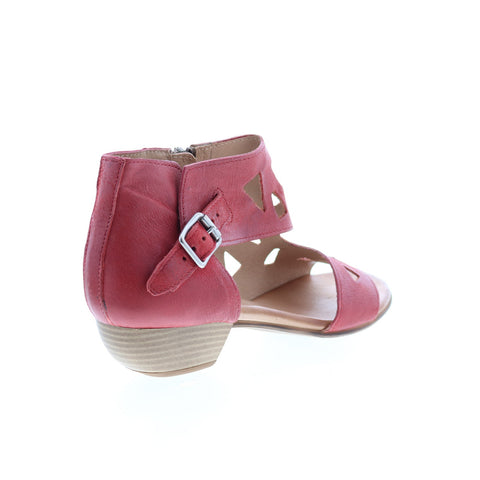 Miz Mooz Current Womens Red Leather Heeled Sandals Shoes
