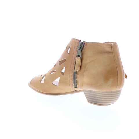 Miz Mooz Current Womens Brown Leather Heeled Sandals Shoes