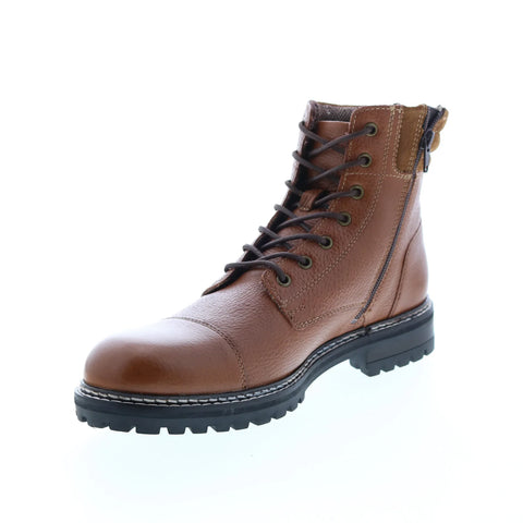 Crevo Tamarack CV1864-219 Mens Brown Leather Zipper Casual Dress Boots