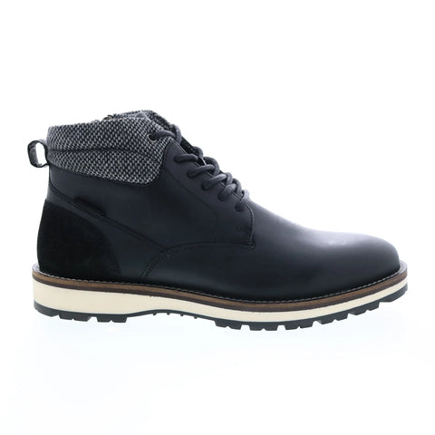 Crevo Quade CV1912-001 Mens Black Leather Zipper Casual Dress Boots