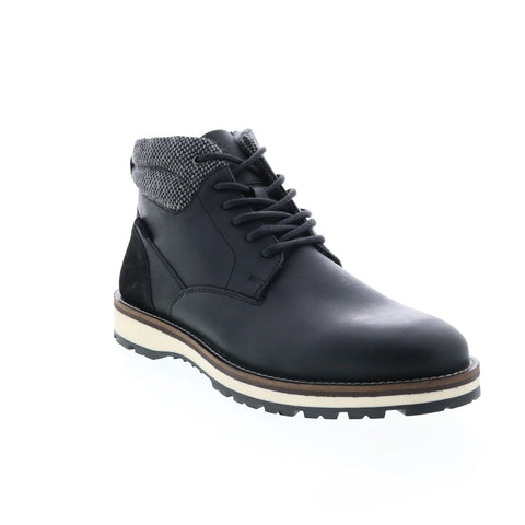 Crevo Quade CV1912-001 Mens Black Leather Zipper Casual Dress Boots