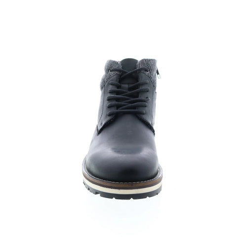 Crevo Quade CV1912-001 Mens Black Leather Zipper Casual Dress Boots