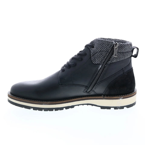 Crevo Quade CV1912-001 Mens Black Leather Zipper Casual Dress Boots