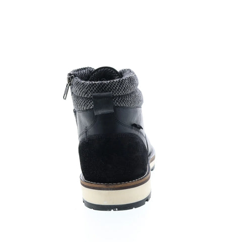 Crevo Quade CV1912-001 Mens Black Leather Zipper Casual Dress Boots